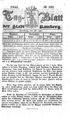 Tag-Blatt der Stadt Bamberg (Bamberger Tagblatt) Freitag 20. Juli 1855