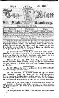 Tag-Blatt der Stadt Bamberg (Bamberger Tagblatt) Samstag 28. Juli 1855