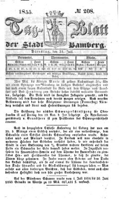 Tag-Blatt der Stadt Bamberg (Bamberger Tagblatt) Dienstag 31. Juli 1855