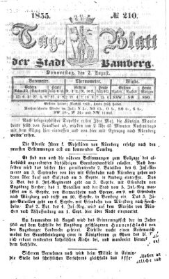 Tag-Blatt der Stadt Bamberg (Bamberger Tagblatt) Donnerstag 2. August 1855