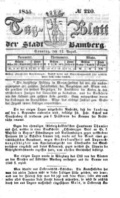 Tag-Blatt der Stadt Bamberg (Bamberger Tagblatt) Sonntag 12. August 1855