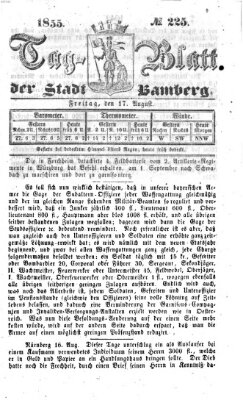 Tag-Blatt der Stadt Bamberg (Bamberger Tagblatt) Freitag 17. August 1855