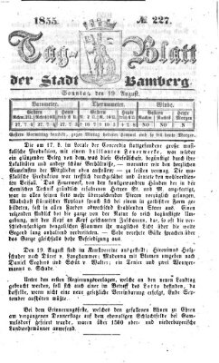 Tag-Blatt der Stadt Bamberg (Bamberger Tagblatt) Sonntag 19. August 1855