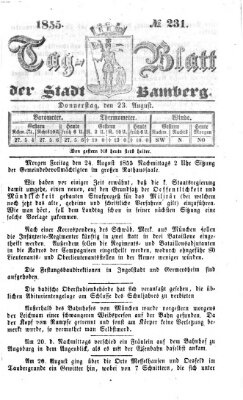 Tag-Blatt der Stadt Bamberg (Bamberger Tagblatt) Donnerstag 23. August 1855