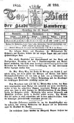 Tag-Blatt der Stadt Bamberg (Bamberger Tagblatt) Samstag 25. August 1855