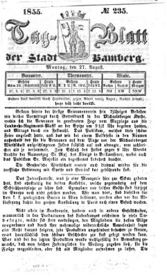 Tag-Blatt der Stadt Bamberg (Bamberger Tagblatt) Montag 27. August 1855