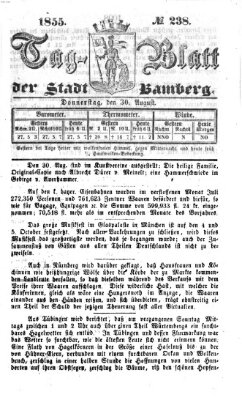 Tag-Blatt der Stadt Bamberg (Bamberger Tagblatt) Donnerstag 30. August 1855