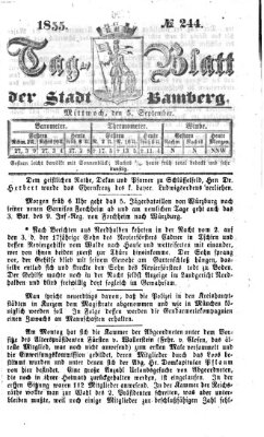 Tag-Blatt der Stadt Bamberg (Bamberger Tagblatt) Mittwoch 5. September 1855