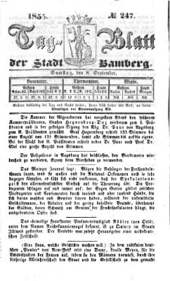 Tag-Blatt der Stadt Bamberg (Bamberger Tagblatt) Samstag 8. September 1855