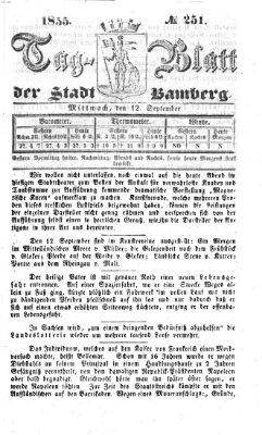 Tag-Blatt der Stadt Bamberg (Bamberger Tagblatt) Mittwoch 12. September 1855