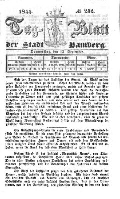 Tag-Blatt der Stadt Bamberg (Bamberger Tagblatt) Donnerstag 13. September 1855