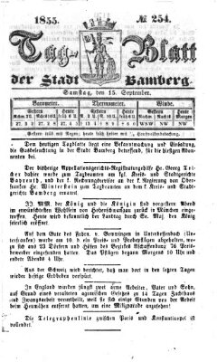 Tag-Blatt der Stadt Bamberg (Bamberger Tagblatt) Samstag 15. September 1855