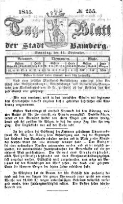 Tag-Blatt der Stadt Bamberg (Bamberger Tagblatt) Sonntag 16. September 1855