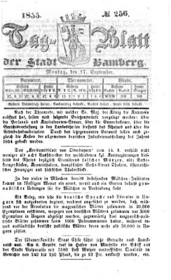 Tag-Blatt der Stadt Bamberg (Bamberger Tagblatt) Montag 17. September 1855