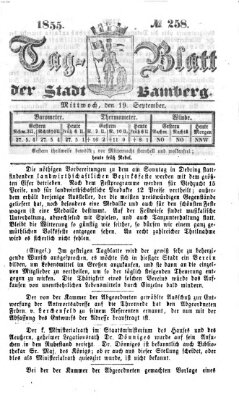 Tag-Blatt der Stadt Bamberg (Bamberger Tagblatt) Mittwoch 19. September 1855