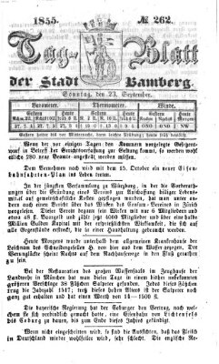 Tag-Blatt der Stadt Bamberg (Bamberger Tagblatt) Sonntag 23. September 1855