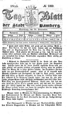 Tag-Blatt der Stadt Bamberg (Bamberger Tagblatt) Sonntag 30. September 1855