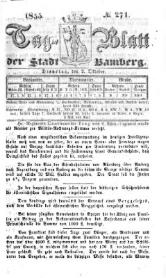 Tag-Blatt der Stadt Bamberg (Bamberger Tagblatt) Dienstag 2. Oktober 1855