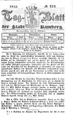 Tag-Blatt der Stadt Bamberg (Bamberger Tagblatt) Donnerstag 4. Oktober 1855