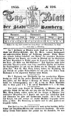 Tag-Blatt der Stadt Bamberg (Bamberger Tagblatt) Sonntag 7. Oktober 1855