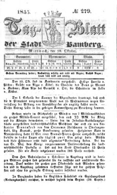Tag-Blatt der Stadt Bamberg (Bamberger Tagblatt) Mittwoch 10. Oktober 1855