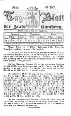 Tag-Blatt der Stadt Bamberg (Bamberger Tagblatt) Donnerstag 18. Oktober 1855