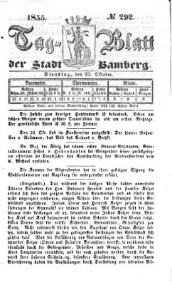 Tag-Blatt der Stadt Bamberg (Bamberger Tagblatt) Dienstag 23. Oktober 1855