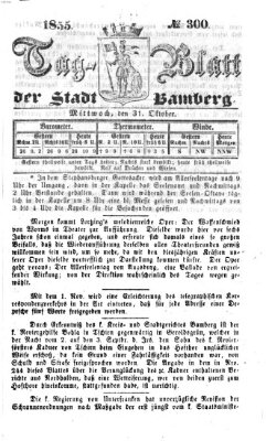 Tag-Blatt der Stadt Bamberg (Bamberger Tagblatt) Mittwoch 31. Oktober 1855