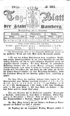 Tag-Blatt der Stadt Bamberg (Bamberger Tagblatt) Donnerstag 1. November 1855