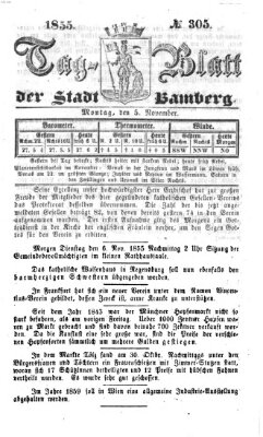 Tag-Blatt der Stadt Bamberg (Bamberger Tagblatt) Montag 5. November 1855