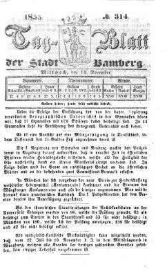 Tag-Blatt der Stadt Bamberg (Bamberger Tagblatt) Mittwoch 14. November 1855