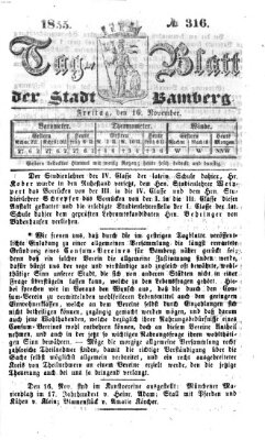 Tag-Blatt der Stadt Bamberg (Bamberger Tagblatt) Freitag 16. November 1855