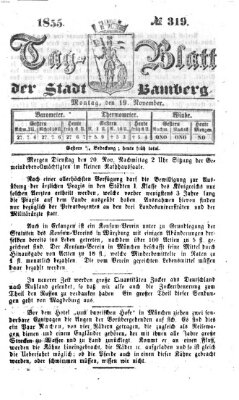 Tag-Blatt der Stadt Bamberg (Bamberger Tagblatt) Montag 19. November 1855