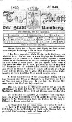 Tag-Blatt der Stadt Bamberg (Bamberger Tagblatt) Donnerstag 13. Dezember 1855