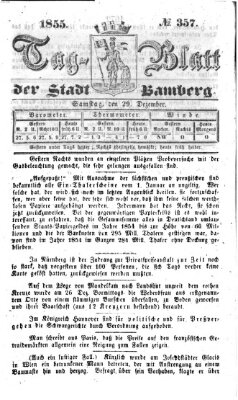 Tag-Blatt der Stadt Bamberg (Bamberger Tagblatt) Samstag 29. Dezember 1855