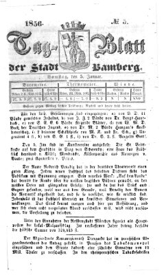 Tag-Blatt der Stadt Bamberg (Bamberger Tagblatt) Samstag 5. Januar 1856