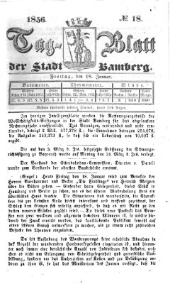Tag-Blatt der Stadt Bamberg (Bamberger Tagblatt) Freitag 18. Januar 1856