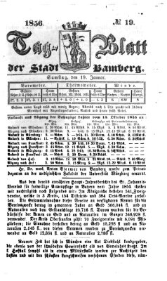 Tag-Blatt der Stadt Bamberg (Bamberger Tagblatt) Samstag 19. Januar 1856