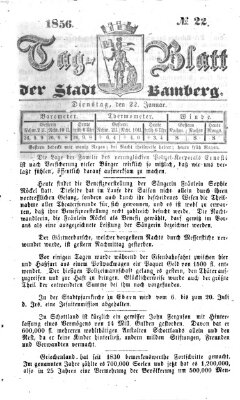 Tag-Blatt der Stadt Bamberg (Bamberger Tagblatt) Dienstag 22. Januar 1856