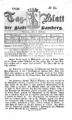 Tag-Blatt der Stadt Bamberg (Bamberger Tagblatt) Montag 4. Februar 1856