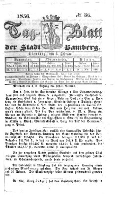 Tag-Blatt der Stadt Bamberg (Bamberger Tagblatt) Dienstag 5. Februar 1856