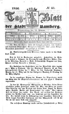 Tag-Blatt der Stadt Bamberg (Bamberger Tagblatt) Donnerstag 14. Februar 1856