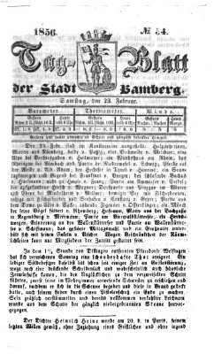 Tag-Blatt der Stadt Bamberg (Bamberger Tagblatt) Samstag 23. Februar 1856