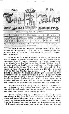 Tag-Blatt der Stadt Bamberg (Bamberger Tagblatt) Donnerstag 28. Februar 1856