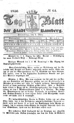 Tag-Blatt der Stadt Bamberg (Bamberger Tagblatt) Dienstag 4. März 1856