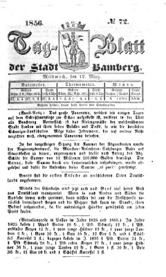 Tag-Blatt der Stadt Bamberg (Bamberger Tagblatt) Mittwoch 12. März 1856