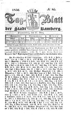 Tag-Blatt der Stadt Bamberg (Bamberger Tagblatt) Donnerstag 27. März 1856