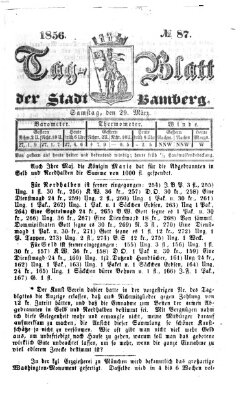 Tag-Blatt der Stadt Bamberg (Bamberger Tagblatt) Samstag 29. März 1856