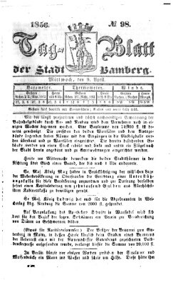 Tag-Blatt der Stadt Bamberg (Bamberger Tagblatt) Mittwoch 9. April 1856