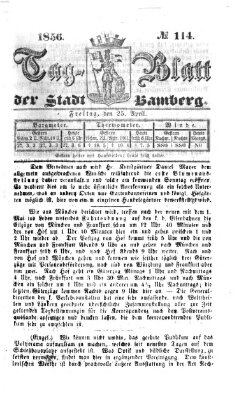 Tag-Blatt der Stadt Bamberg (Bamberger Tagblatt) Freitag 25. April 1856